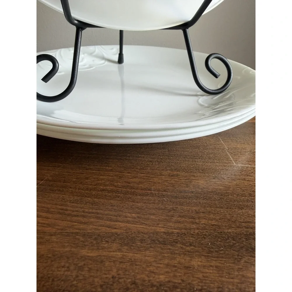 4 Corelle Cherish Embossed Dinner Plates Round 10-1/4